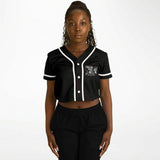 Tezcatlipoca Cropped Baseball Jersey Black and White