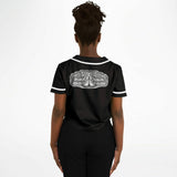 Coatlique Cropped Baseball Jersey Black and White