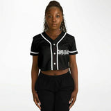 Coatlique Cropped Baseball Jersey Black and White