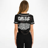 Coatlique Cropped Baseball Jersey Black and White
