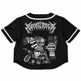 Tezcatlipoca Cropped Baseball Jersey Black and White