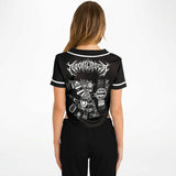 Tezcatlipoca Cropped Baseball Jersey Black and White