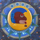 Ozomahtli day sign, #11 Monkey Aztec Glyph: Print / Sticker / Magnet / Button / Pocket Mirror