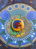 Ozomahtli day sign, #11 Monkey Aztec Glyph: Print / Sticker / Magnet / Button / Pocket Mirror