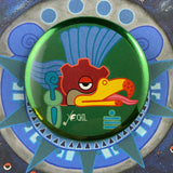 Cozcacauauhtli day sign, #16  Condor Aztec Glyph: Print / Sticker / Magnet / Button / Pocket Mirror