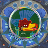 Cozcacauauhtli day sign, #16  Condor Aztec Glyph: Print / Sticker / Magnet / Button / Pocket Mirror