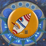 Tecpatl day sign, #18 Flint Aztec Glyph: Print / Sticker / Magnet / Button / Pocket Mirror