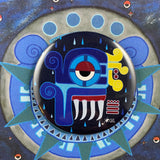Quiahuitl day sign, #19 Rain Aztec Glyph: Print / Sticker / Magnet / Button / Pocket Mirror