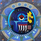 Quiahuitl day sign, #19 Rain Aztec Glyph: Print / Sticker / Magnet / Button / Pocket Mirror