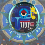 Quiahuitl day sign, #19 Rain Aztec Glyph: Print / Sticker / Magnet / Button / Pocket Mirror