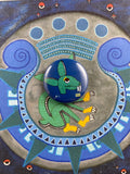 Tochtli day sign, #8 Rabbit Aztec Glyph: Print / Sticker / Magnet / Button / Pocket Mirror