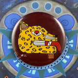 Ocelotl day sign, #14 Jaguar Aztec Glyph: Print / Sticker / Magnet / Button / Pocket Mirror