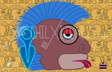 Ozomahtli day sign, #11 Monkey Aztec Glyph: Print / Sticker / Magnet / Button / Pocket Mirror