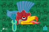 Cozcacauauhtli day sign, #16  Condor Aztec Glyph: Print / Sticker / Magnet / Button / Pocket Mirror