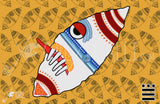 Tecpatl day sign, #18 Flint Aztec Glyph: Print / Sticker / Magnet / Button / Pocket Mirror