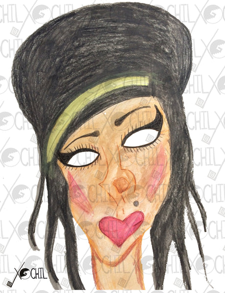 Amy Winehouse Watercolor Print