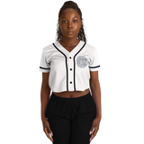 Coyolxauhqui Cropped Baseball Jersey White and Black