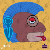 Ozomahtli day sign, #11 Monkey Aztec Glyph: Print / Sticker / Magnet / Button / Pocket Mirror