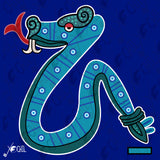 Coatl day sign, #5 Aztec Glyph Snake : Print / Sticker / Magnet / Button / Pocket Mirror