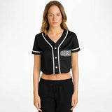 Coatlique Cropped Baseball Jersey Black and White