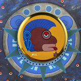 Ozomahtli day sign, #11 Monkey Aztec Glyph: Print / Sticker / Magnet / Button / Pocket Mirror