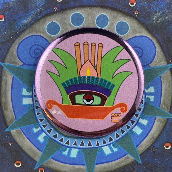 Reed Aztec Acatl day sign, #13 Reed Aztec Glyph: Print / Sticker / Magnet / Butto ...