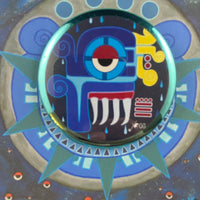 Quiahuitl day sign, #19 Rain Aztec Glyph: Print / Sticker / Magnet / Button / Pocket Mirror