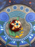 Miquiztli day sign, #6 Death Aztec Glyph: Print / Sticker / Magnet / Button / Pocket Mirror