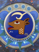 Mazatl day sign, #7 Deer Aztec Glyph: Print / Sticker / Magnet / Button / Pocket Mirror