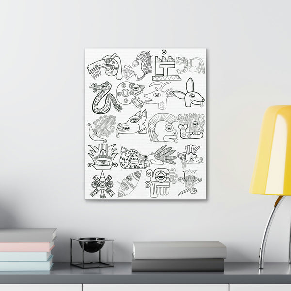 Color the Tonalli 20 Day Sign Guide, Paint your own canvas