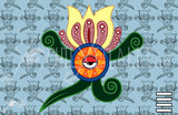 Xochil day sign, #20 Flower Aztec Glyph: Print / Sticker / Magnet / Button / Pocket Mirror