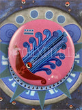 Alt day sign #9 Water Aztec Glyph: Print / Sticker / Magnet / Button / Pocket Mirror - 2 1/4 Round Magnet - Print