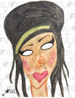 Amy Winehouse Watercolor Print