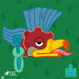 Cozcacauauhtli day sign, #16  Condor Aztec Glyph: Print / Sticker / Magnet / Button / Pocket Mirror