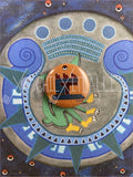 Kalli day sign #3 Kalli Aztec Glyph: Print / Sticker / Magnet / Button / Pocket Mirror - 1 Pinback Button - Print