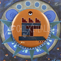 Kalli day sign #3 Kalli Aztec Glyph: Print / Sticker / Magnet / Button / Pocket Mirror - 2 1/4 Pinback Button - Print