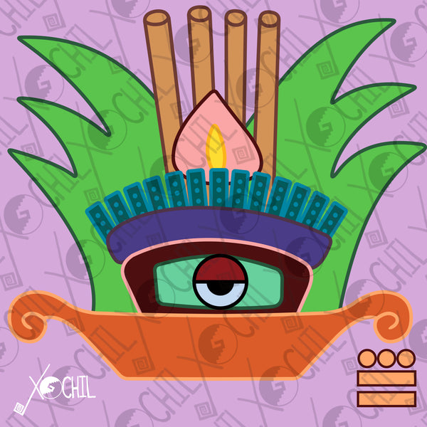 Acatl day sign, #13 Reed Aztec Glyph: Print / Sticker / Magnet / Butto ...